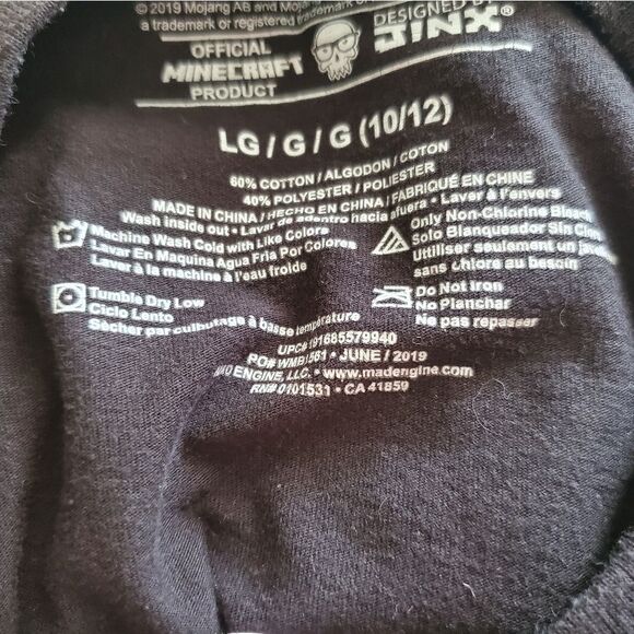 Minecraft Creeper Long Sleeve Shirt Size L (10/12) - Picture 5 of 7